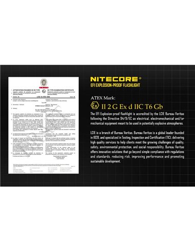 Lampe de poche LED EF1 830 Lumens Portée 270 mètres IP54