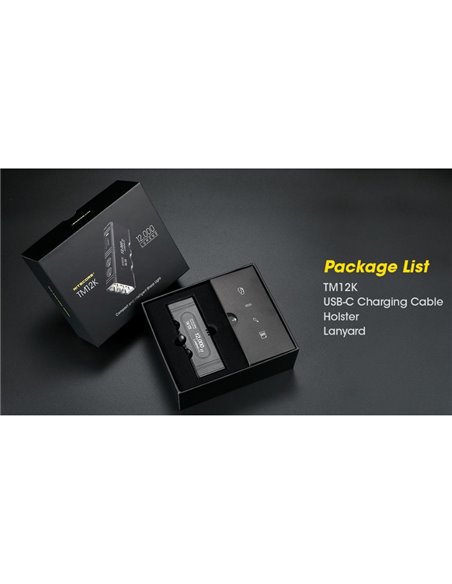 Lampe de poche LED portative TM12K très puissante 12 000 Lm portée 250 m IP68