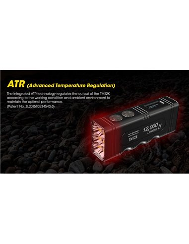 Lanterna LED portátil TM12K muito potente 12.000Lm 250m alcance IP68