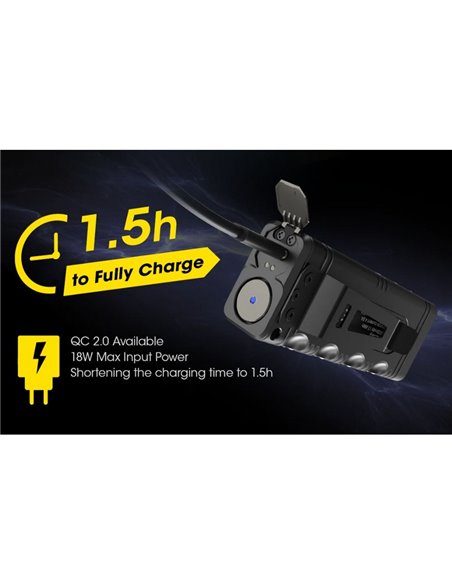 Lampe de poche LED portative TM12K très puissante 12 000 Lm portée 250 m IP68