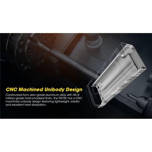 Lanterna LED portátil TM12K muito potente 12.000Lm 250m alcance IP68