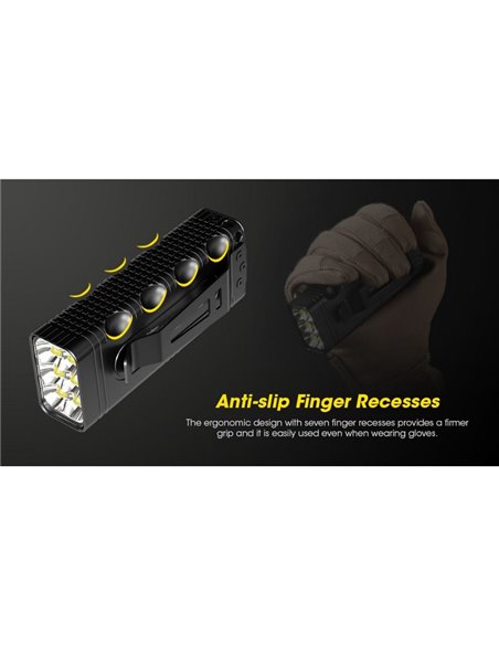 Linterna LED de mano TM12K Muy Potente 12.000Lm 250m Alcance IP68