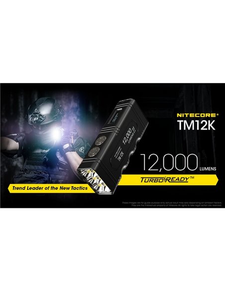 Linterna LED de mano TM12K Muy Potente 12.000Lm 250m Alcance IP68