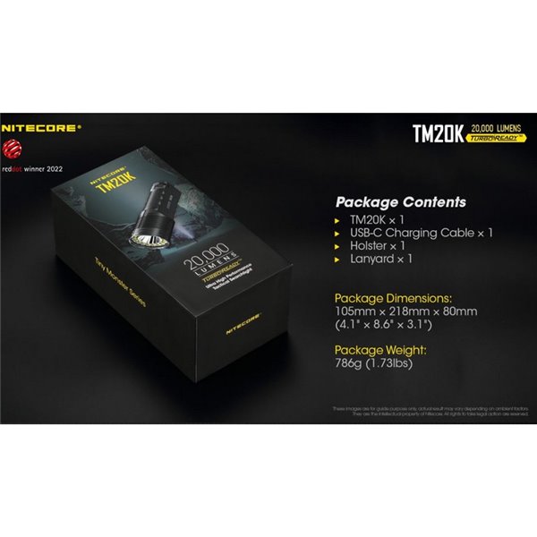 Linterna de mano LED TM20K Súper Potente 20.000Lm 290m Alcance IP68