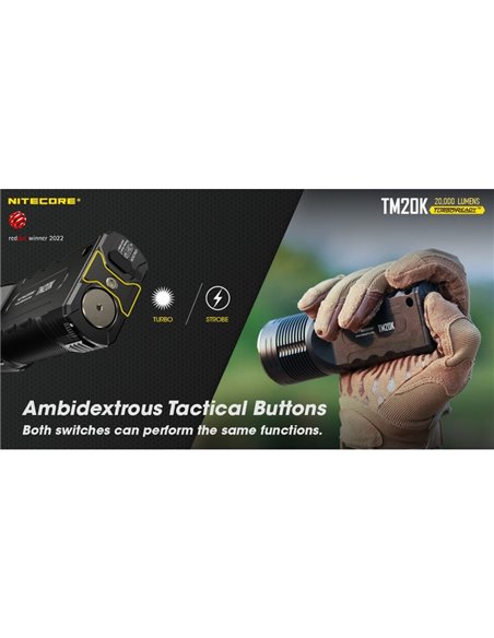 Lanterna manual LED TM20K super potente 20.000Lm 290m de alcance IP68