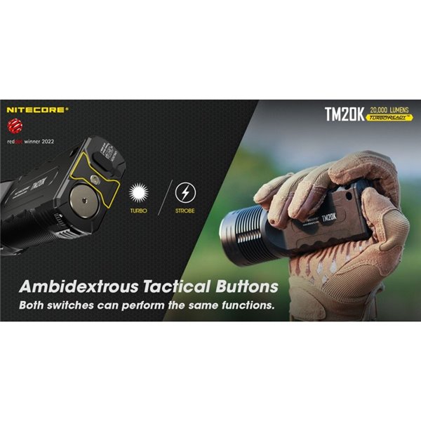 Linterna de mano LED TM20K Súper Potente 20.000Lm 290m Alcance IP68
