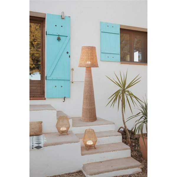 LOLA 165 NATURE Candeeiro de pé exterior LED, rattan, bateria recarregável, luz quente - exterior/interior