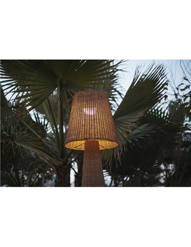 Lámpara LED de pie exterior LOLA 165 NATURE, de ratán, batería recargable, luz cálida - exterior/interior 