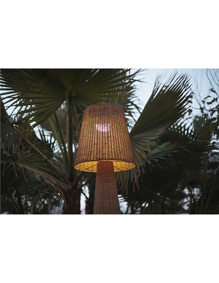 Lámpara LED de pie exterior LOLA 165 NATURE, de ratán, batería recargable, luz cálida - exterior/interior 