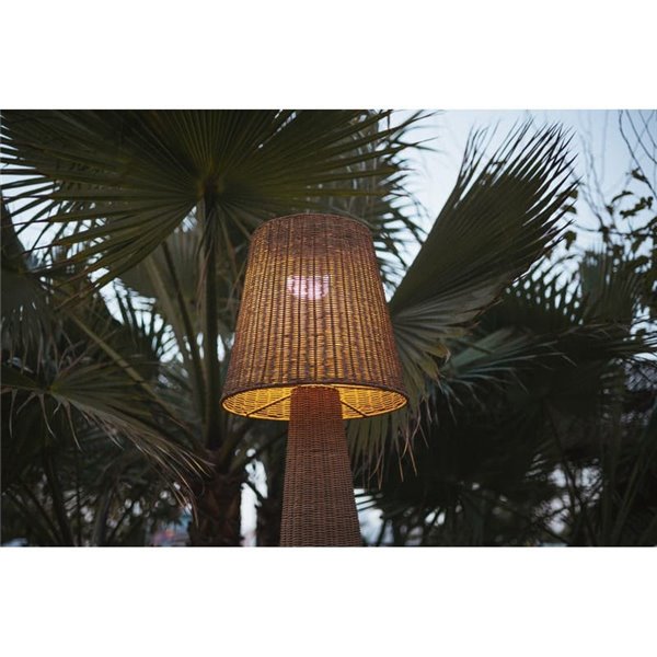 LOLA 165 NATURE Candeeiro de pé exterior LED, rattan, bateria recarregável, luz quente - exterior/interior