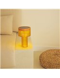Lámpara de sobremesa LED AMBAR SOLAR, luz cálida, 2 intensidades con batería recargable y panel solar - exterior/interior