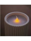 Vela LED luz quente efeito chama com cera natural DOLO CERAMIC, branca, x2 pilhas - exterior/interior
