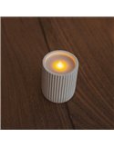Vela LED luz cálida efecto llama con cera natural DOLO CERAMIC, blanca, x2 pilas - exterior/interior 