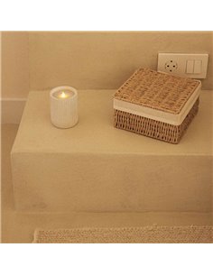 Vela LED luz quente efeito chama com cera natural DOLO CERAMIC, branca, x2 pilhas - exterior/interior 2