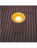 Vela LED luz cálida efecto llama con cera natural DOLO CERAMIC, blanca, x2 pilas - exterior/interior 