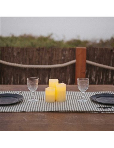 Pack de 3 Velas LED efecto llama DOLO, luz cálida, con cera natural, blanca, x2 pilas - exterior/interior