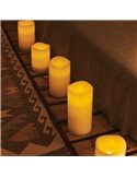 Pack de 3 bougies LED DOLO effet flamme, lumière chaude, à la cire naturelle, blanches, x2 piles - extérieur/intérieur