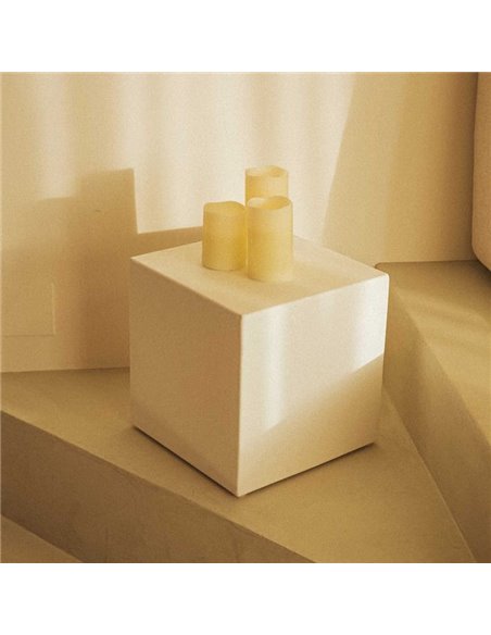 Pack de 3 Velas LED efecto llama DOLO, luz cálida, con cera natural, blanca, x2 pilas - exterior/interior