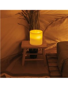 Bougie LED 3 mèches effet flamme, lumière chaude, DOLO, carré 15cm, x2 piles - extérieur/intérieur 2