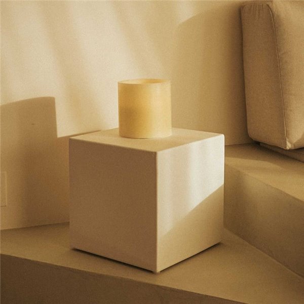 Bougie LED 3 mèches effet flamme, lumière chaude, DOLO, carré 15cm, x2 piles - extérieur/intérieur