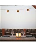 Farolillo LED de sobremesa cuadrado con luz cálida VEGA, con panel solar y batería recargable, 12x12cm - exterior/interior