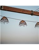 Guirnalda de exterior ALMA, solar con batería recargable y cable color jute, incluido 10 bombillas recambiables de luz cálida 