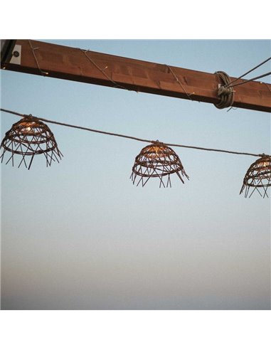 Guirlanda exterior ALMA, solar com bateria recarregável e cabo cor de juta, incluindo 10 lâmpadas quentes substituíveis