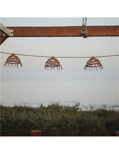 Guirnalda de exterior ALMA, solar con batería recargable y cable color jute, incluido 10 bombillas recambiables de luz cálida 