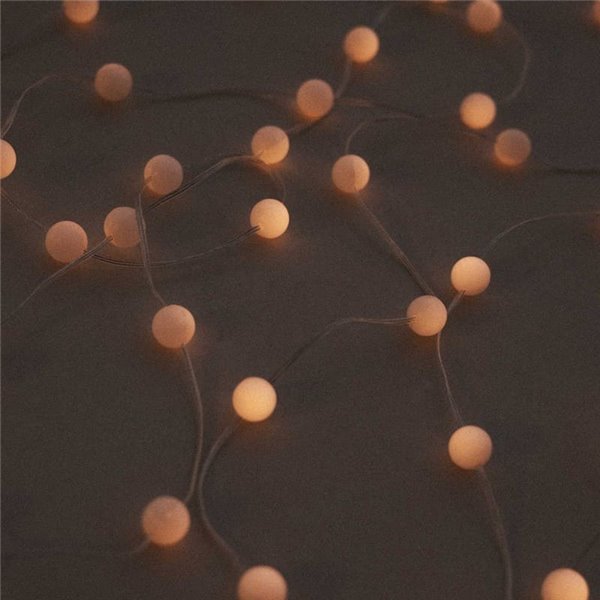 Guirlande LED d'extérieur 10 mètres GRISELDA, solaire et câble avec batterie rechargeable USB, lumière chaude - extérieur/intéri