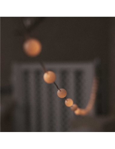 Guirlanda LED exterior 10 metros GRISELDA, solar e cabo com bateria recarregável USB, luz quente - exterior/interior