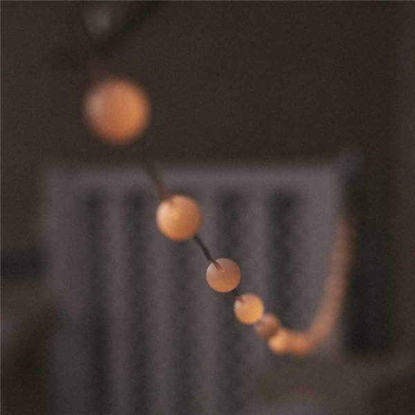 Guirlande LED d'extérieur 10 mètres GRISELDA, solaire et câble avec batterie rechargeable USB, lumière chaude - extérieur/intéri