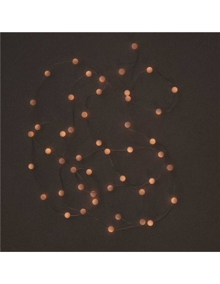 Guirnalda LED para exterior 10 metros GRISELDA, solar y cable con batería recargable USB, luz cálida - exterior/interior