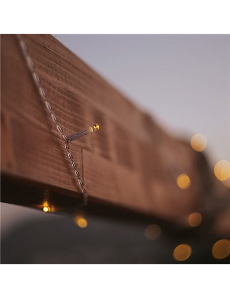 Guirlande extérieure LED solaire LUCEO 10 mètres, transparente, lumière chaude - extérieur