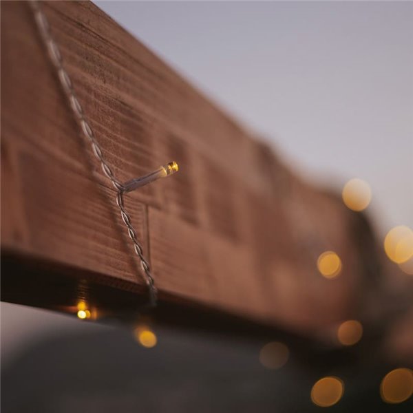 Guirnalda LED solar para exterior LUCEO 10 metros, transparente, luz cálida - exterior