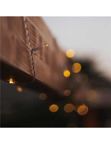 Guirlande extérieure LED solaire LUCEO 10 mètres, transparente, lumière chaude - extérieur