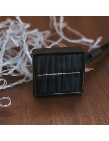 Guirlande extérieure LED solaire LUCEO 10 mètres, transparente, lumière chaude - extérieur