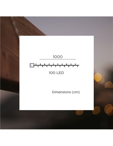 Guirnalda LED solar para exterior LUCEO 10 metros, transparente, luz cálida - exterior