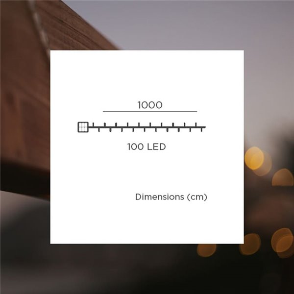 Guirlande extérieure LED solaire LUCEO 10 mètres, transparente, lumière chaude - extérieur