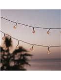 Guirnalda LED solar para exterior GRISELDA GLOSSY, 266cm y 20 bombillas efecto cristal