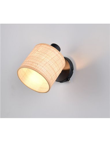 AIMEE Spot de Plafond ou Mural Abat-Jour Naturel 1x E14 max. 10W IP20