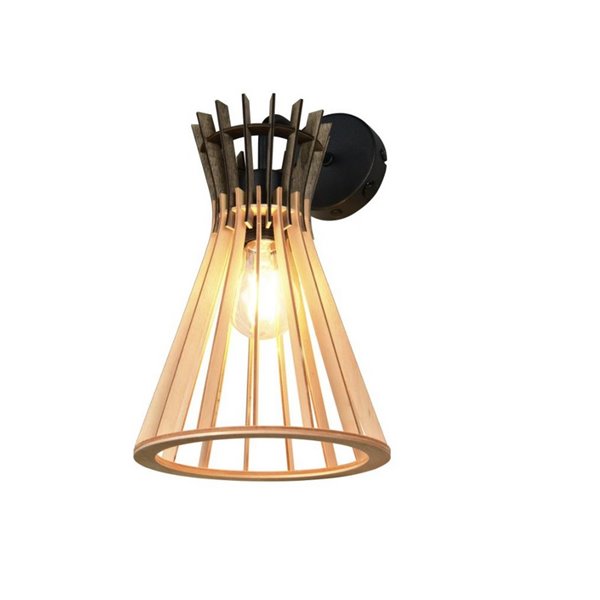 Aplique de Pared ALICE Acabado madera natural Bombilla excl. 1x E27 max. 10W IP20