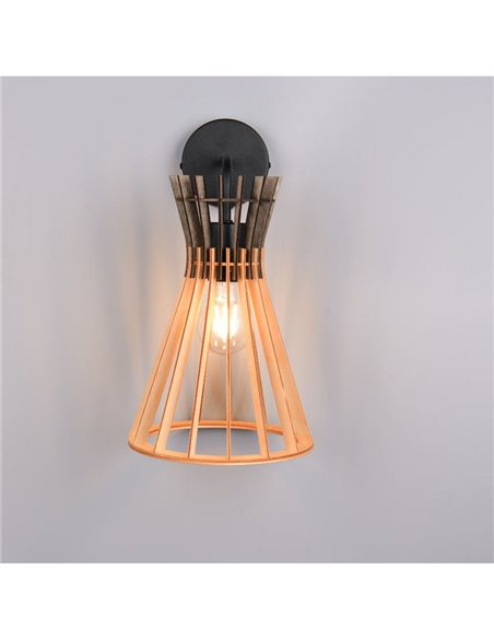 Aplique de Pared ALICE Acabado madera natural Bombilla excl. 1x E27 max. 10W IP20