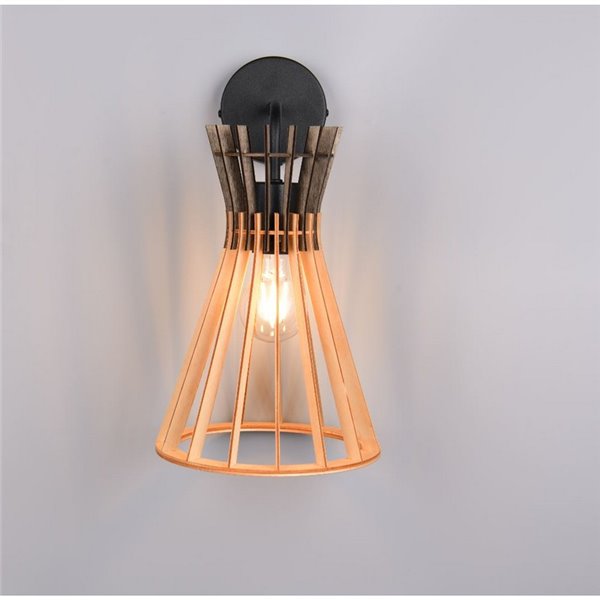 Aplique de Pared ALICE Acabado madera natural Bombilla excl. 1x E27 max. 10W IP20