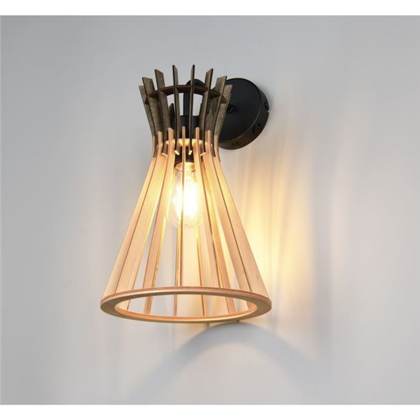 Aplique de Pared ALICE Acabado madera natural Bombilla excl. 1x E27 max. 10W IP20