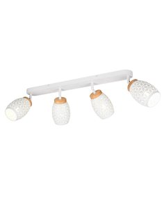 Regleta de 4 Focos de Techo BIDAR Bombilla excl. 4x E14 max. 10W Acabado Metálico