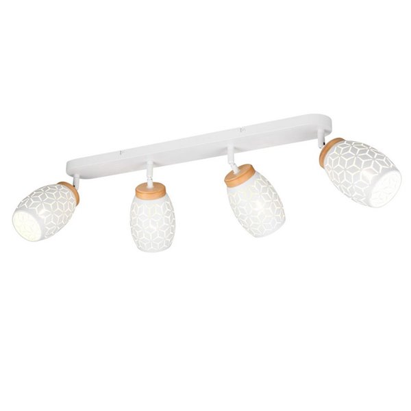 Barrette de 4 Spots Plafond BIDAR Ampoule excl. 4x E14 max. Finition métallique 10 W