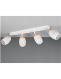 Regleta de 4 Focos de Techo BIDAR Bombilla excl. 4x E14 max. 10W Acabado Metálico