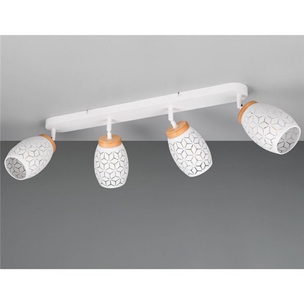 Barrette de 4 Spots Plafond BIDAR Ampoule excl. 4x E14 max. Finition métallique 10 W