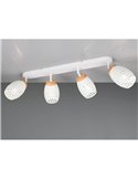 Regleta de 4 Focos de Techo BIDAR Bombilla excl. 4x E14 max. 10W Acabado Metálico
