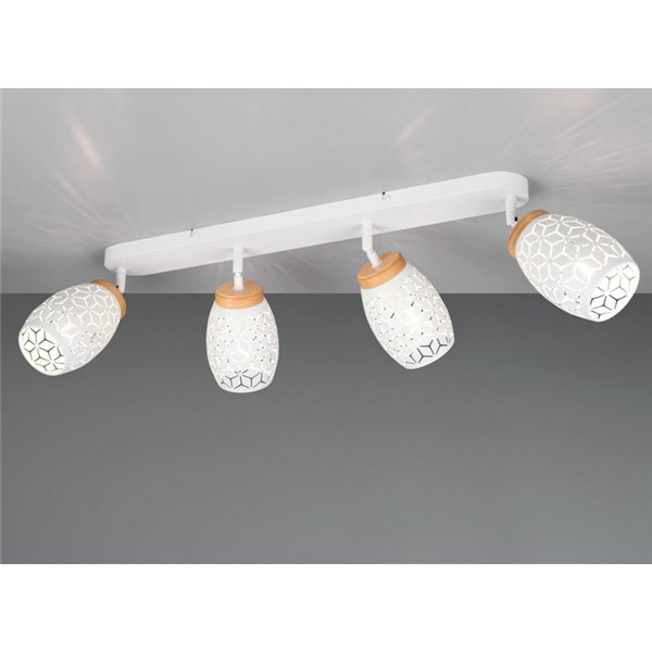 Barrette de 4 Spots Plafond BIDAR Ampoule excl. 4x E14 max. Finition métallique 10 W